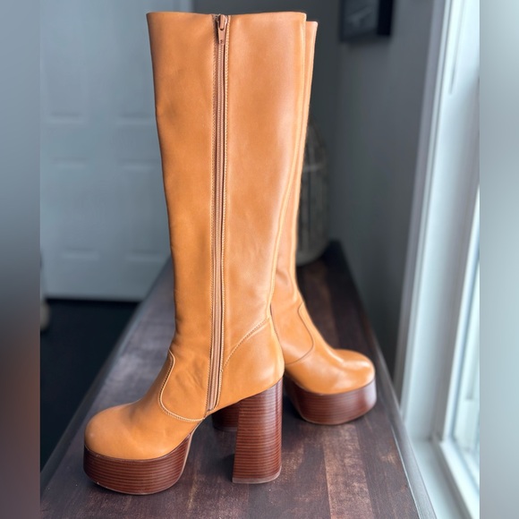 Jeffrey Campbell Timewarp Platform Heeled Boots- Natural - Picture 9 of 17